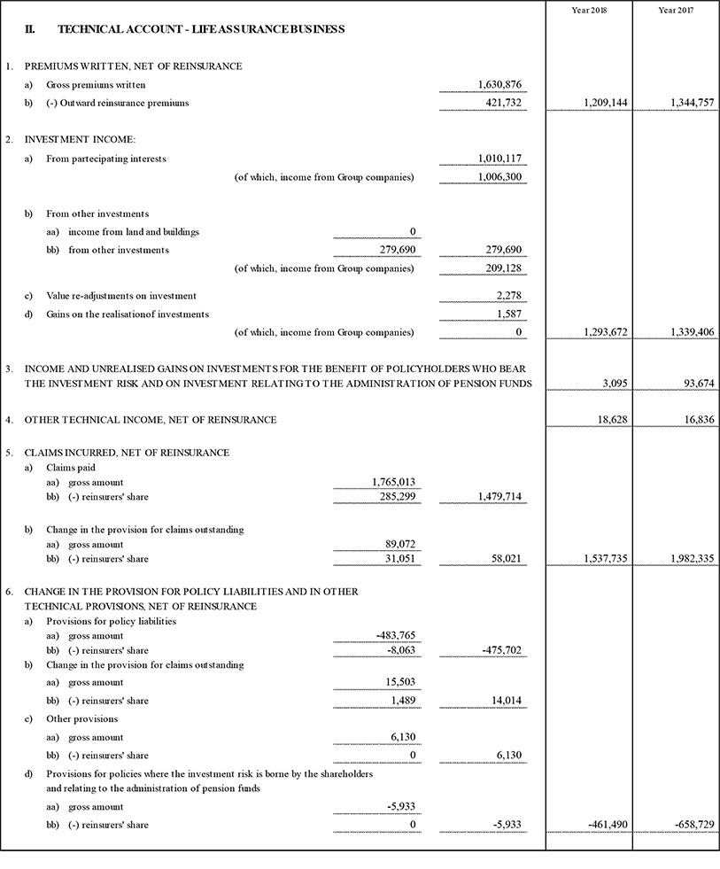 Parent Company&#039;s balance sheet and income statement