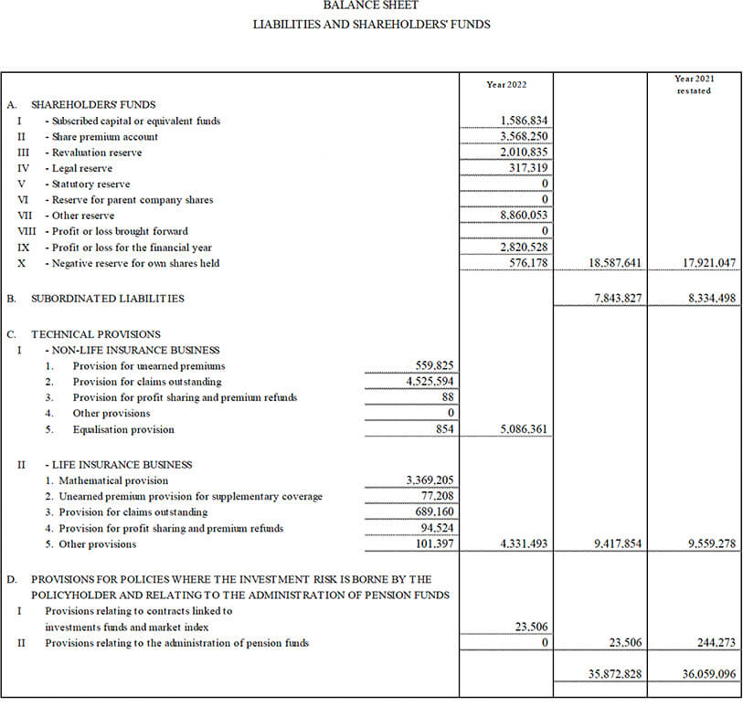 Parent company’s balance sheet and income statement (15)